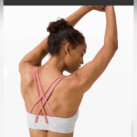 Women's Gray and Pink Lululemon Energy Bra size 8 - Picture 3 of 7